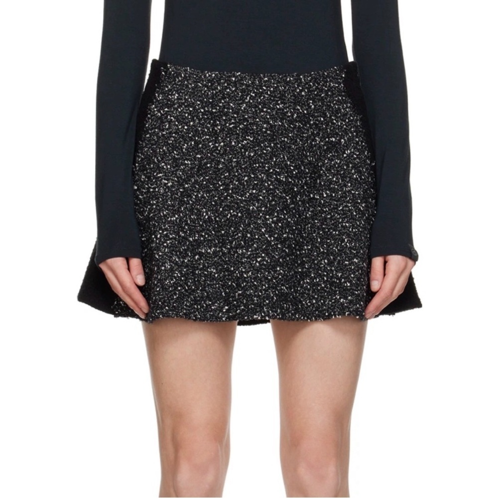 NWT Rag & Bone Black White Wool Tweed Metallic Miniskirt- Size 4 - MSRP $295